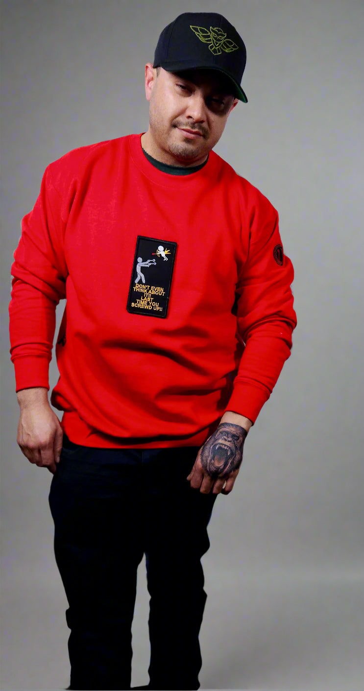 Don't even think about it! V-DAY Crew Neck Red