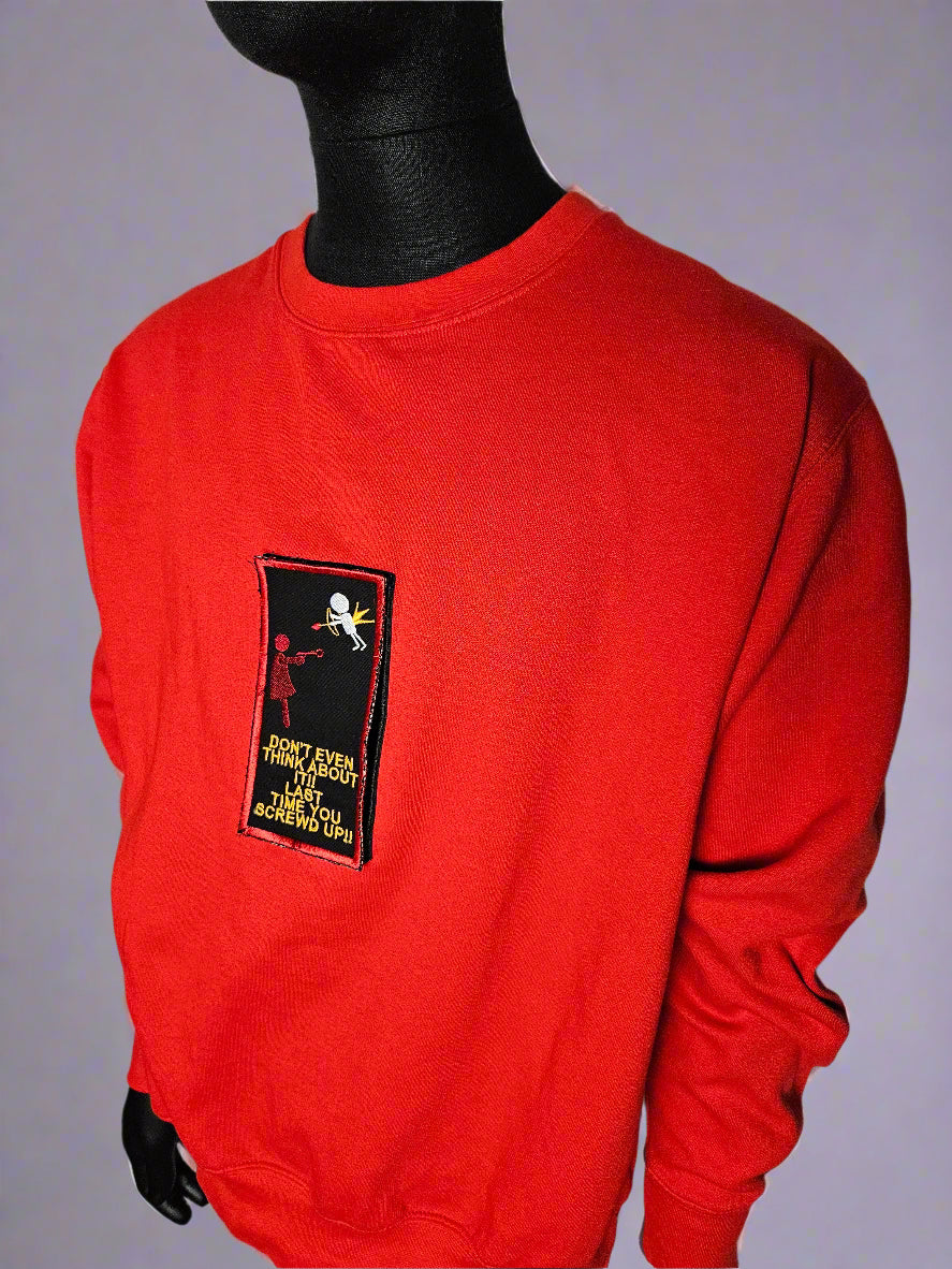 Don't even think about it! V-DAY Crew Neck Red